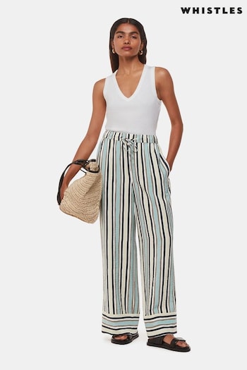 Whistles Natural Petite Vertical Stripe Nicola Trousers (AC6994) | £44