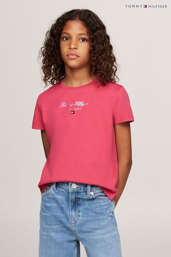 Tommy Hilfiger Pink Nyc Foil Short Sleeve 100% Cotton T-Shirt (AC7110) | £20