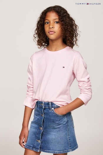 Tommy Hilfiger Pink Signature Essential Long Sleeved T-Shirts 2 Pack (AC7111) | £36