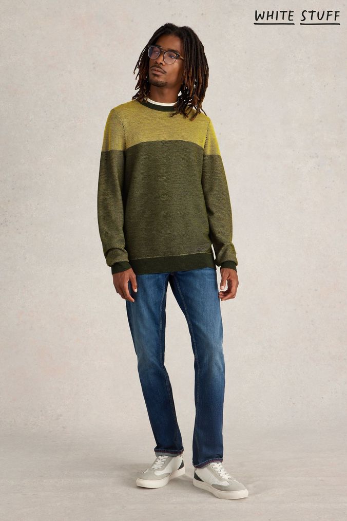 Men's yellow crew neck sweater clearance