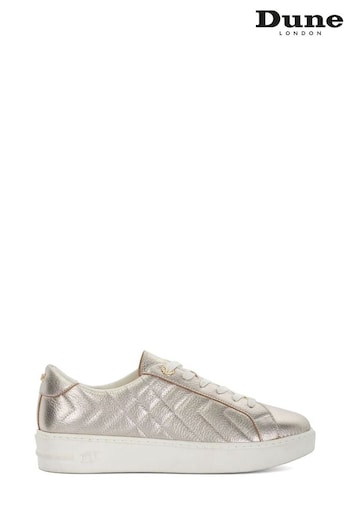 Dune London Gold Egent Quilted Cupsole Trainers (AC7375) | £75