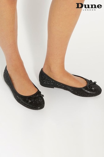 Dune London Black Hallo Charm Trim Ballet Shoes (AC7416) | £65