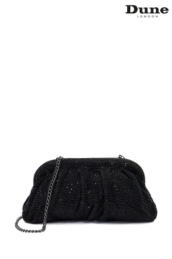 Dune London Black Elegent Crystal Clutch Bag (AC7443) | £140