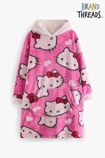 Brand Threads Pink Girls Hello Kitty Hooded Blanket (AC7651) | £20 - £27