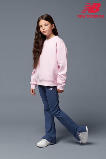 New Balance Blue Girls Small Logo Flare wassing leggings (AC7713) | £30 - £36