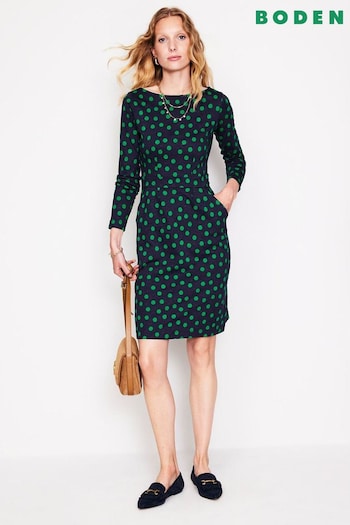 Boden Blue Florrie Long Sleeve 100% Cotton Dress (AC8416) | £70