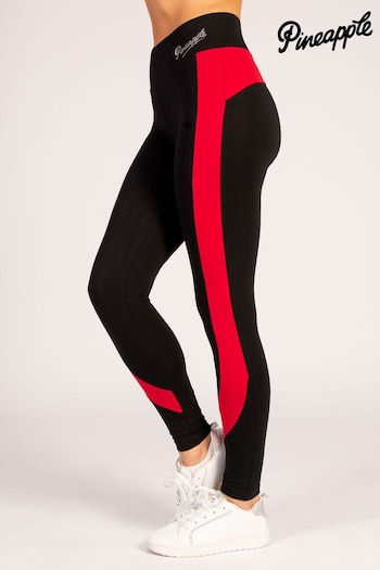 Pineapple Black Womens Racer Panel Leggings (AC8478) | £28