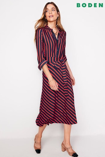 Boden Blue Laura Jersey Midi Shirt Dress (AC8717) | £90