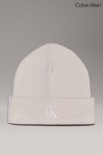 Calvin Klein Natural Embroidered Beanie (AC8801) | £30