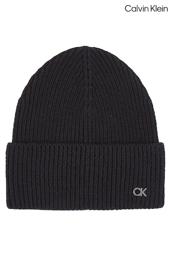 Calvin Klein Black Metal Chunky Rib Beanie (AC8809) | £45