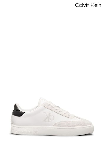 Calvin bralette Klein White Classic Cupsole Low Mix Trainers (AC8966) | £100