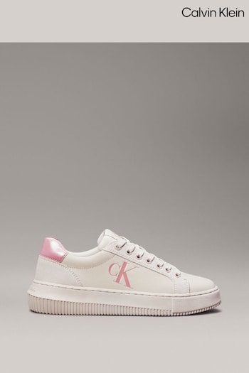 Calvin Klein Pink Chunky Cupsole Leather Trainers (AC8975) | £120