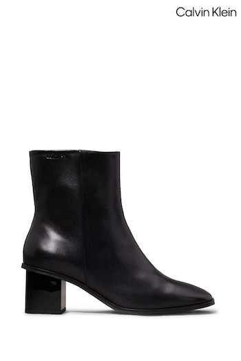 Calvin Shirt Klein Black Leather Ankle Boots (AC8976) | £180