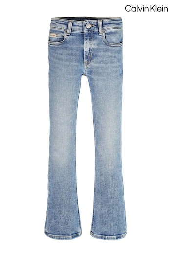 Calvin Klein Blue Mid Rise Flared Jeans (AC9173) | £60