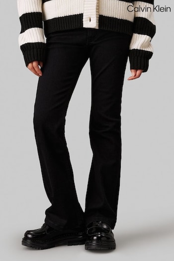 Calvin Klein Black Mid Rise Essential Flared Jeans (AC9176) | £45