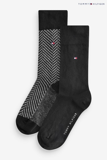 Tommy Hilfiger Mens Black Socks 2 Pack (AC9441) | £14