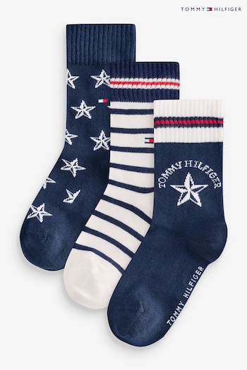 Tommy Hilfiger Kids Blue Socks 3 Pack (AC9476) | £17