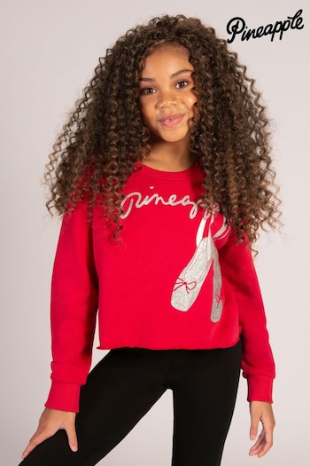 Pineapple Red Girls Ballet Crop Sweat Top (AC9530) | £26