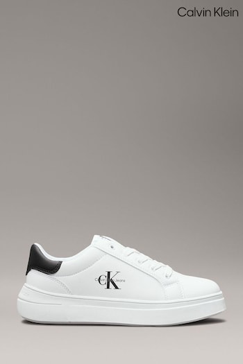 Calvin Klein White Low Cut Lace Up Sneakers (AC9889) | £78 - £83