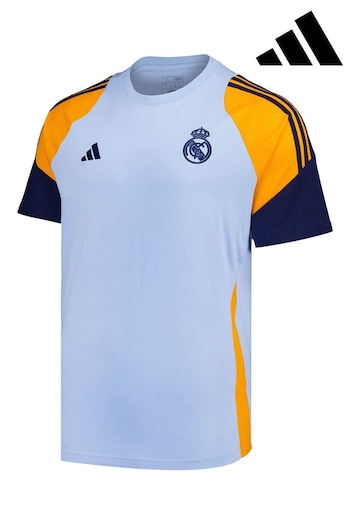 adidas Blue 100% Cotton Real Madrid Training T-Shirt (AC9983) | £38