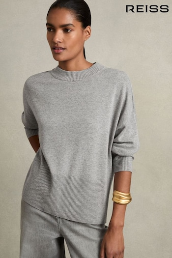 Reiss Grey Faye Crew-Neck Jumper With Wool and Cashmere (AD0119) | £98