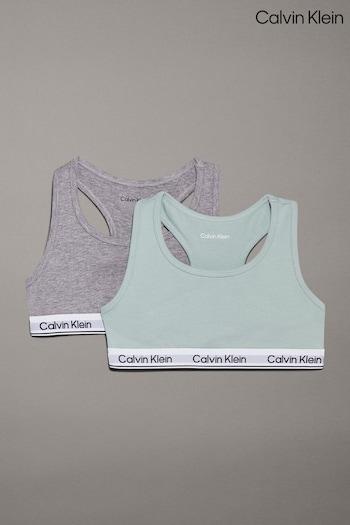 Calvin Klein Grey Modern Cotton Bralette 2 Pack (AD0269) | £29