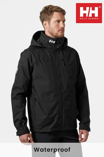 Helly Hansen Waterproof Crew Hooded Midlayer Sailing Black Jacket 2.0 (AD0348) | £160