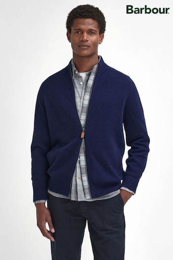 Barbour® Blue Talder Zip Through Knitted Jumper (AD0735) | £129