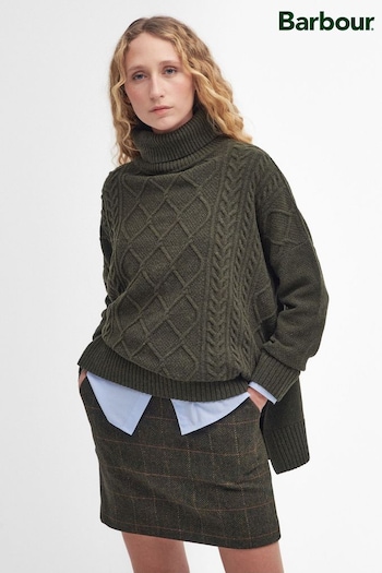 Barbour® Green Burne Knitted Cape Jumper (AD0813) | £109