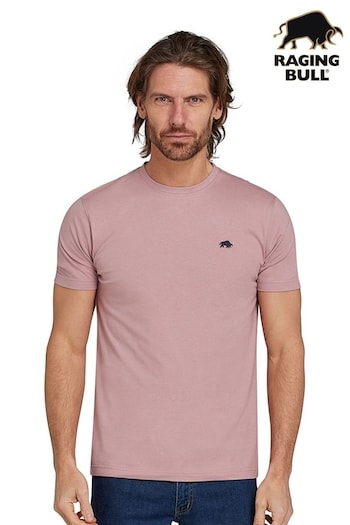 Raging Bull Pink Classic Organic T-Shirt (AD0869) | £28 - £30