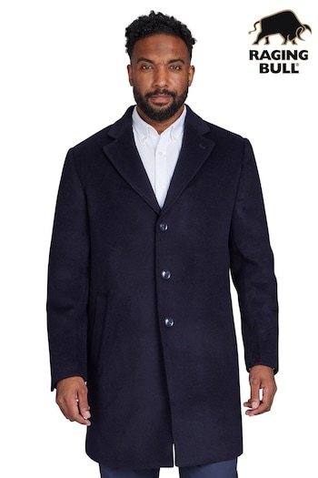 Raging Bull Blue Wool Blend Coat (AD0872) | £250 - £280