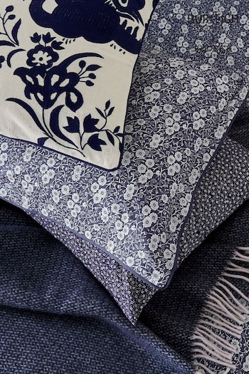 Burleigh X Bedeck Of Belfast Blue Calico 100% Cotton Standard Pillowcase Pair (AD1651) | £28