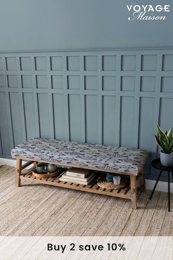 Voyage Maison Cove Cobalt Blue Rupert Printed Bench (AD2128) | £280