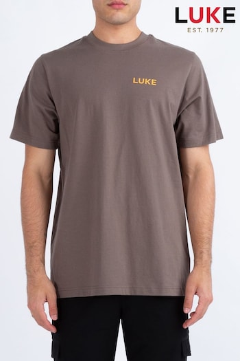 Luke 1977 Dark Ecru Brown T-Shirt (AD2325) | £40