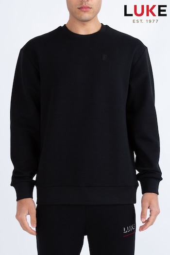 Luke 1977 Elevate 3D Text Back Black Sweatshirt (AD2333) | £100