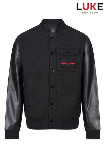 Luke 1977 Governor Varsity Black Jacket (AD2394) | £130