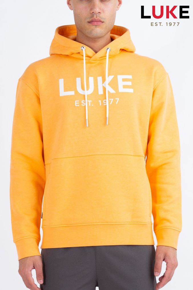 Mens Orange Hoodies Plain Logo Graphic Hoodies Next