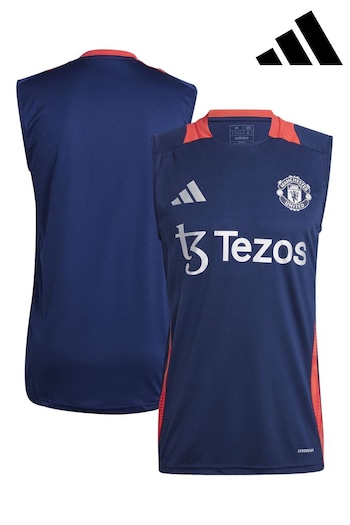 adidas Blue Manchester United Training Sleeveless Jersey (AD2614) | £38