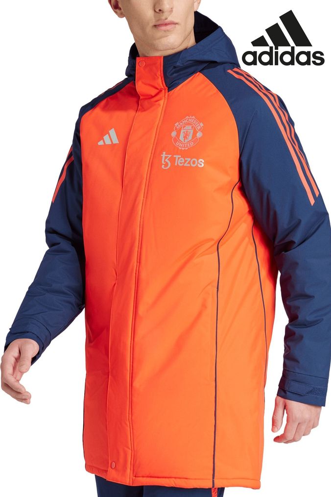 Adidas originals stadium coat in red clearance