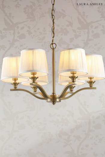 Laura Ashley Matt Antique Brass Hemsley 6 Light Chandelier (AD2656) | £260