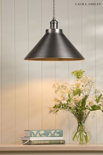 Laura Ashley Pewter Rufus Grande 1 Light Pendant Ceiling Light (AD2693) | £85