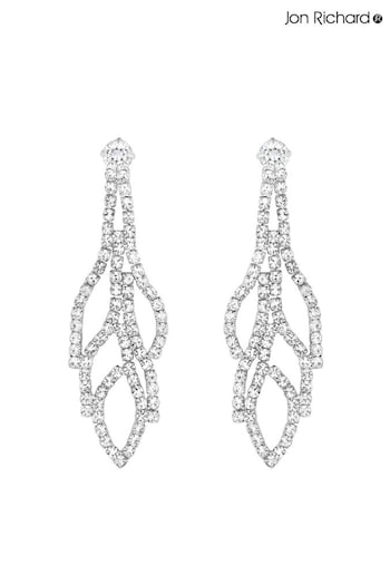 Jon Richard Silver Tone Crystal Leaf Earrings (AD2848) | £20