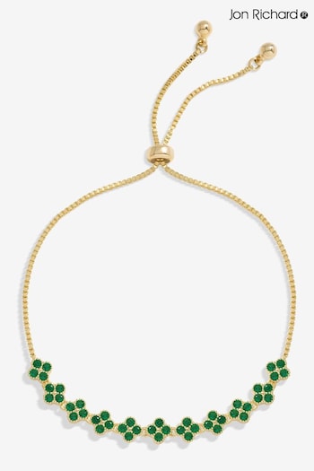 Jon Richard Gold Tone Emerald Clover Toggle Bracelet (AD2888) | £25