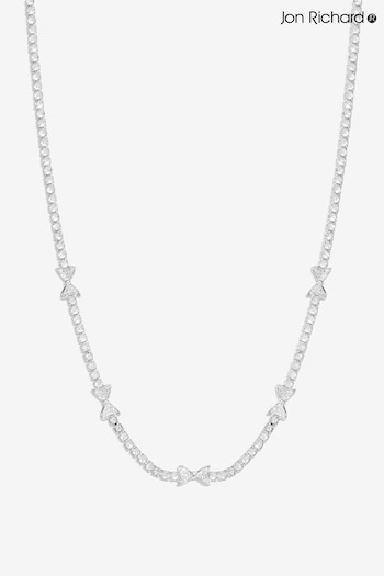 Jon Richard Silver Tone Crystal Bow Necklace (AD2891) | £25