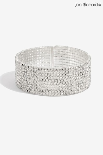 Jon Richard Silver Tone Crystal Statement Cuff Bracelet (AD2897) | £20