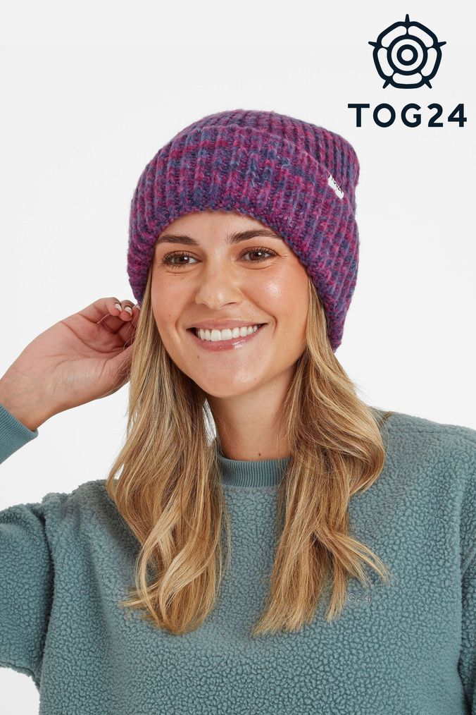 Purple beanie hat womens on sale