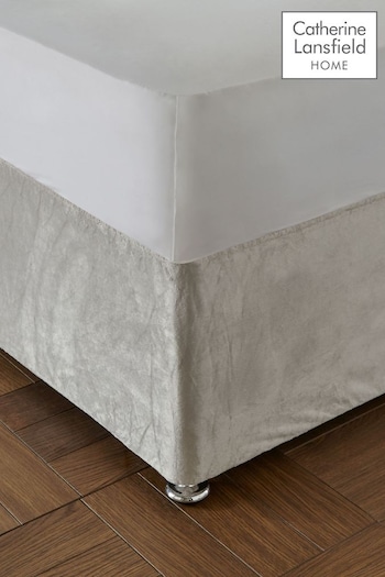 Catherine Lansfield Cream Kingsley Matt Velvet Elasticated Divan Base Wrap (AD3047) | £17 - £20