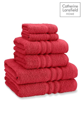 Catherine Lansfield 6 Piece Red Zero Twist 100% Cotton Towel Bale Set (AD3057) | £26