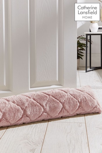 Catherine Lansfield Blush Pink Cosy Diamond Draught Excluder Fleece (AD3449) | £16