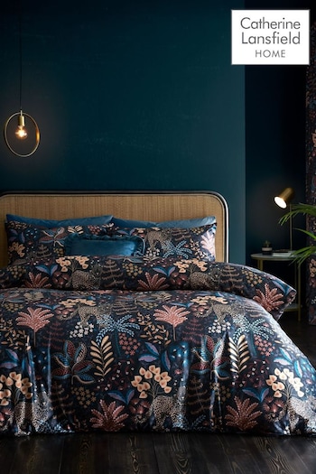 Catherine Lansfield Black Soft Velvet Exotic Leopard Duvet Cover Set (AD3466) | £25 - £50